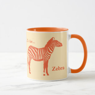 Zebra - Mandarin und leichte Orange Tasse