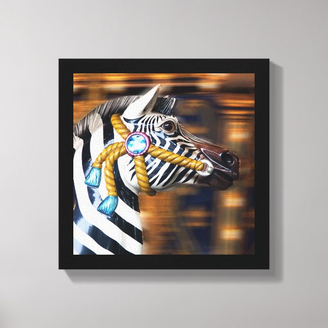 Zebra-Merry-Go-Round-Leinwand 20 Leinwanddruck (Vorderseite)