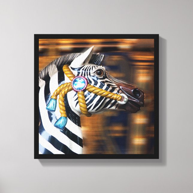 Zebra-Merry-Go-Round-Leinwand 20 Leinwanddruck (Vorderseite)