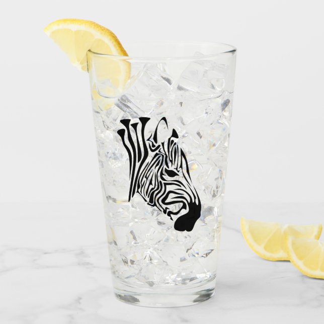 Zebra mit gefleckten schwarzen Streifen Glas (Vorderseite Ice)