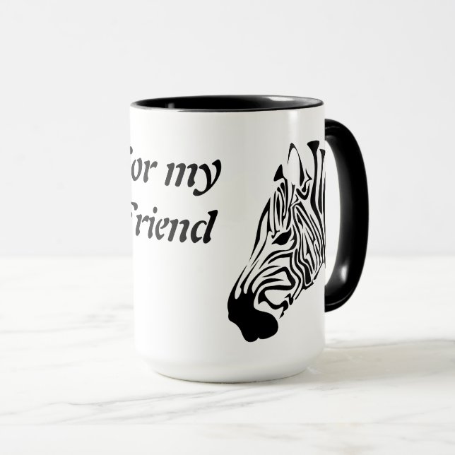 Zebra mit gefleckten schwarzen Streifen Tasse (VorderseiteRechts)