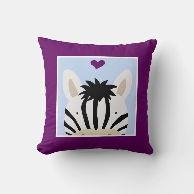 Zebra mit Herz Kissen (Vorderseite)