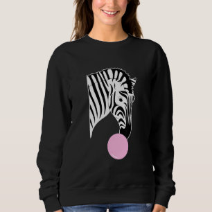 Zebra mit Kaugummi Sweatshirt