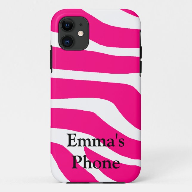 Zebra-mit Monogramm Name Case-Mate iPhone Hülle (Rückseite)