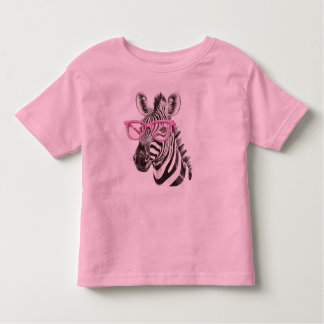 Zebra mit rosa Brille Kleinkind T-shirt