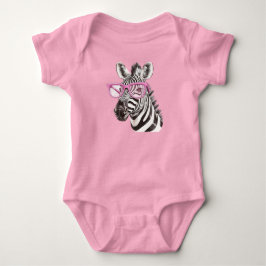 Zebra mit rosa Brillenfarben, Bodysanzüge und 1-St Baby Strampler