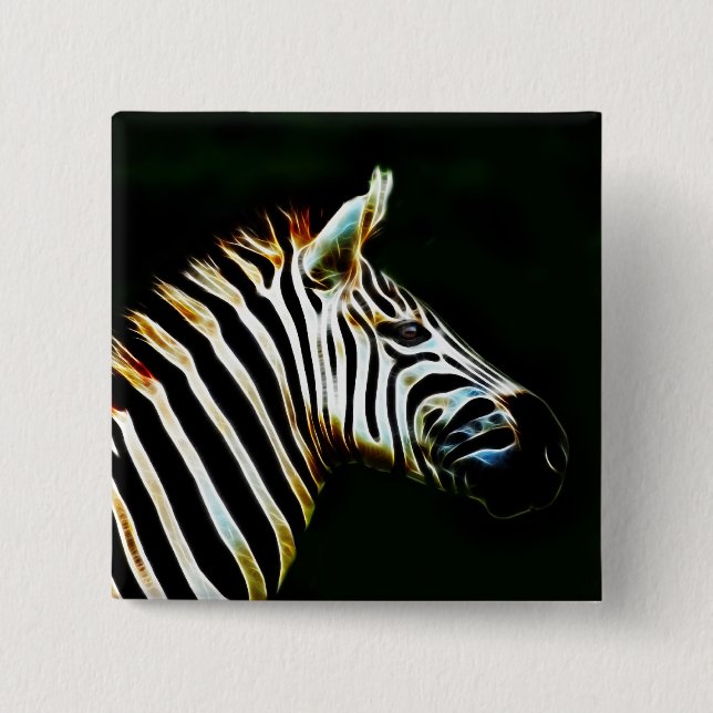 Zebra mit schwarz-weißen Streifen in Afrika Button (Vorderseite)