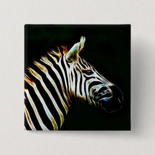 Zebra mit Schwarzweiss-Streifen in Afrika Button