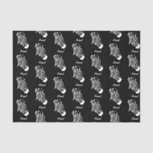 Zebra mit Twisted White Stripes Silhouette Seidenpapier