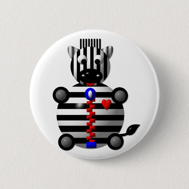 Zebra mit Zipper Button (Vorderseite)