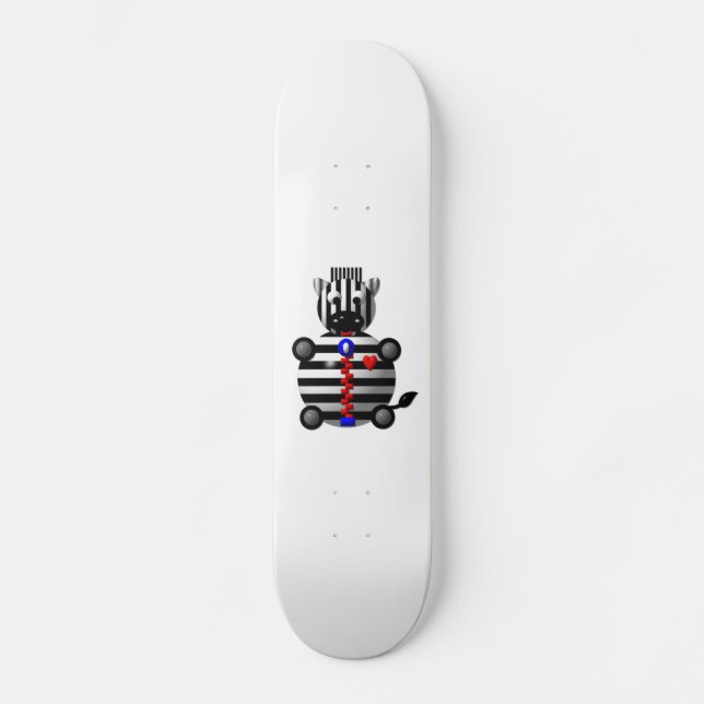 Zebra mit Zipper Skateboard (Vorderseite)