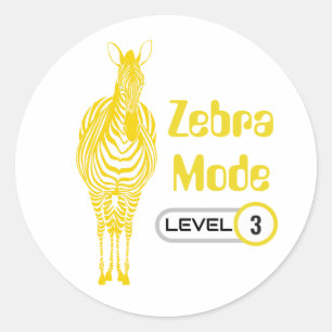 Zebra Mode Level 3, individuell anpassbarer Aufkle Runder Aufkleber