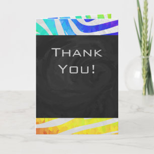 Zebra Monogram Rainbow and White Print Karte