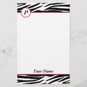 Zebra-Monogramm-Briefpapier Briefpapier