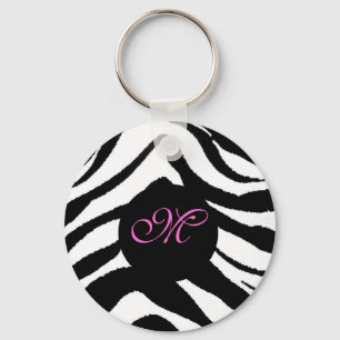 Zebra Monogramm, M Schlüsselkette Schlüsselanhänger