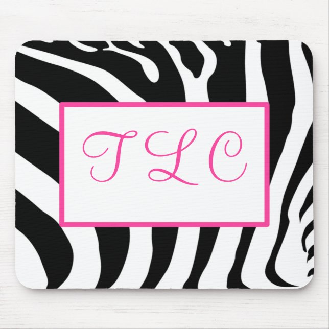 Zebra-Monogramm Mousepad (Vorne)