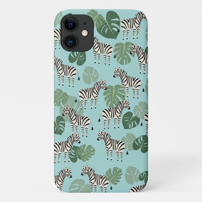 Zebra Monstera Pattern Case-Mate iPhone Hülle (Rückseite)