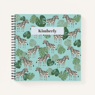 Zebra Monstera Pattern Notizbuch