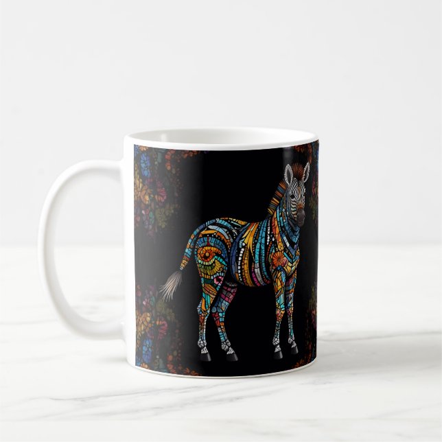 Zebra Mosaic-Hartglas Kaffeetasse (Links)
