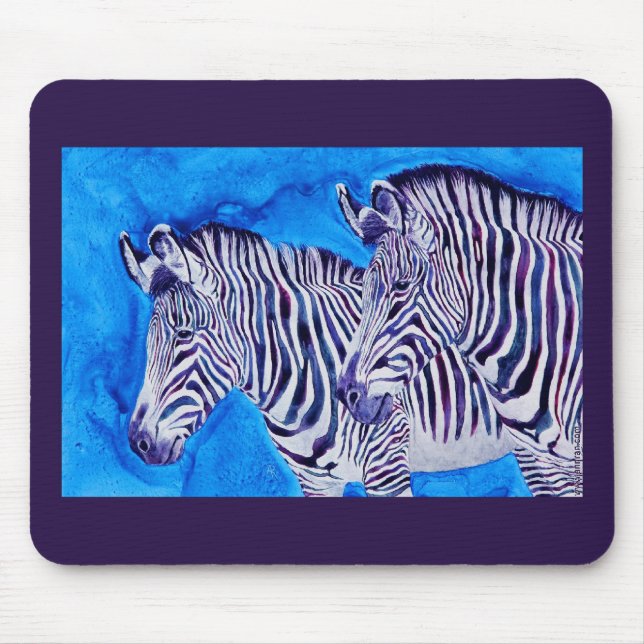 Zebra Mousepad - "Doppeltes sehend " (Vorne)