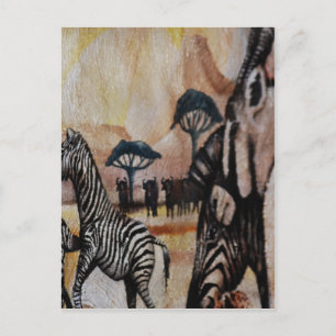 Zebra Mural Postkarte