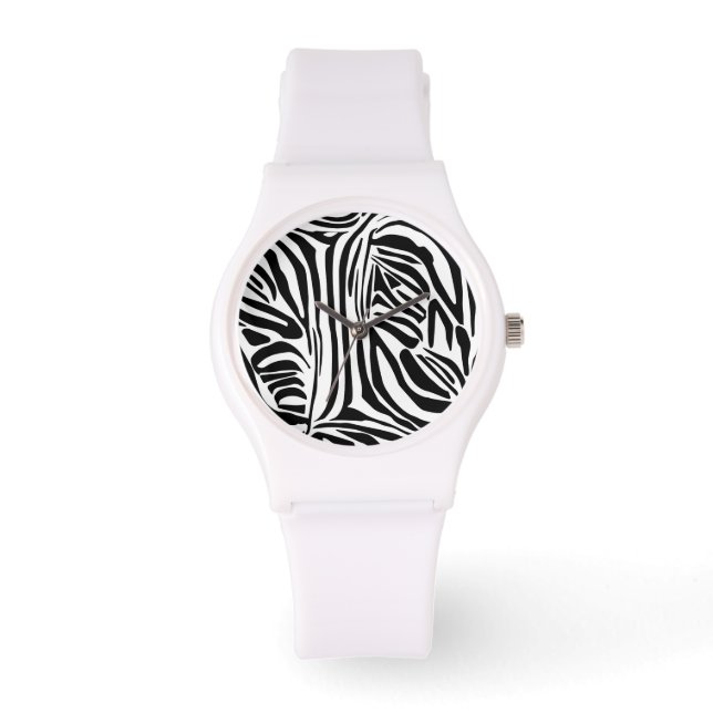 Zebra-Muster Armbanduhr (Vorderseite)