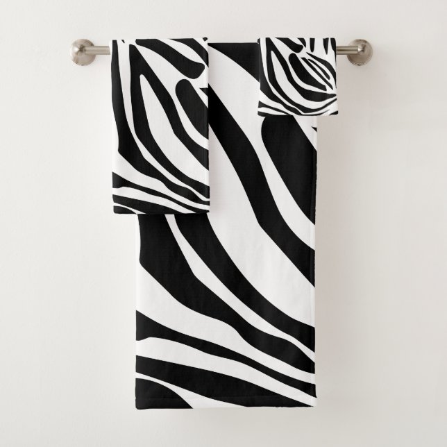 Zebra-Muster Badhandtuch Set (Insitu)