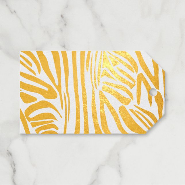 Zebra-Muster Geschenkanhänger (Vorderseite (Horizontal))