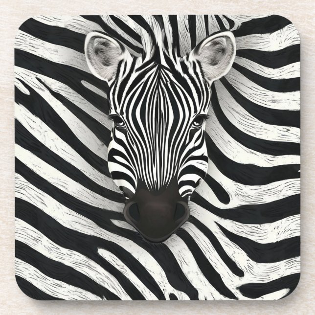 Zebra-Muster Getränkeuntersetzer (Vorderseite)