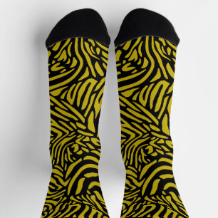 Zebra Muster in Gold Socken
