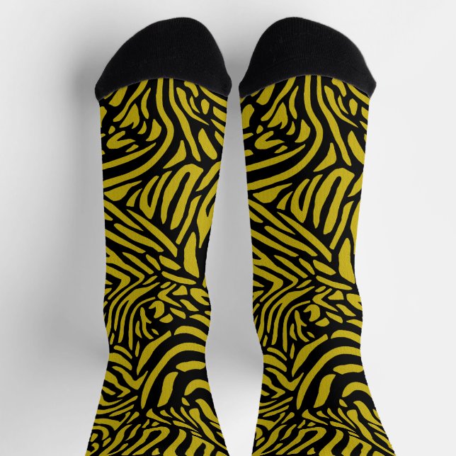 Zebra Muster in Gold Socken (Oben)