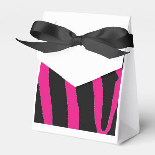 Zebra-Muster in Schwarz und Heiß Rosa Geschenkschachtel