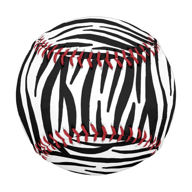 Zebra-Muster in Weiß und Schwarz Baseball (Vorderseite)