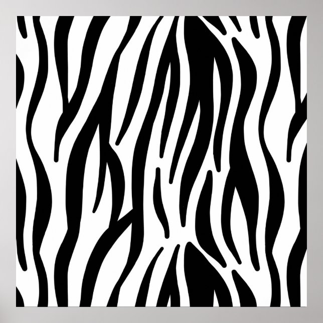 Zebra-Muster in Weiß und Schwarz Poster (Vorne)