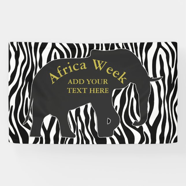 Zebra Muster mit Elephant + Ihre Ideen Banner (Horizontal)