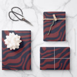 Zebra Muster Modern Christmas Preppy Animal Print Geschenkpapier Set<br><div class="desc">Modernes Zebramuster / Zebradruck mit festlichen Farben für den Urlaub,  perfekt für die Weihnachtszeit! 
Tierdruckdesign in Rot und Blau.</div>