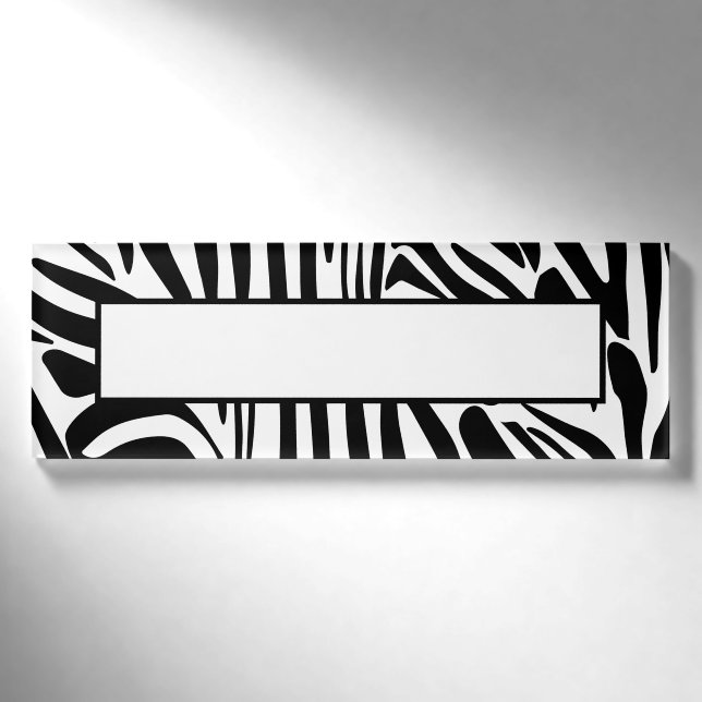 Zebra-Muster Namenschild (Vorderseite)