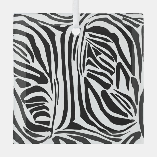 Zebra-Muster Ornament Aus Glas (Vorderseite)