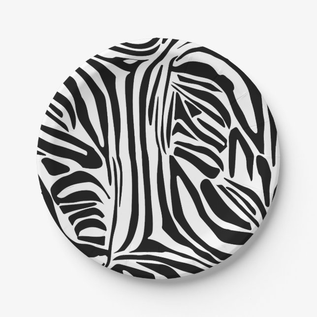 Zebra-Muster Pappteller (Vorderseite)