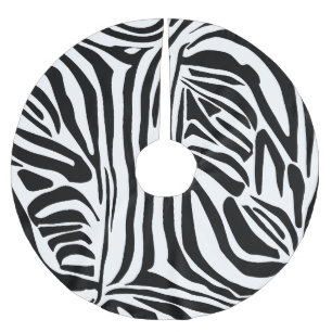 Zebra-Muster Polyester Weihnachtsbaumdecke