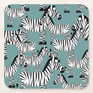 Zebra-Muster Rechteckiger Pappuntersetzer