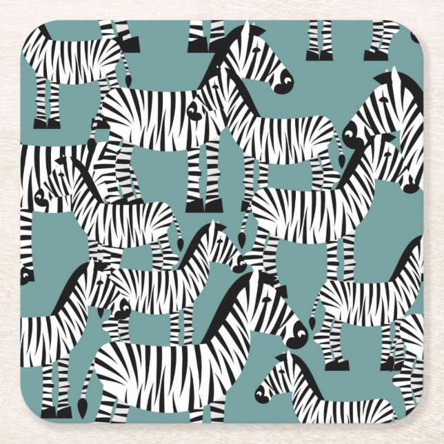 Zebra-Muster Rechteckiger Pappuntersetzer (Vorderseite)