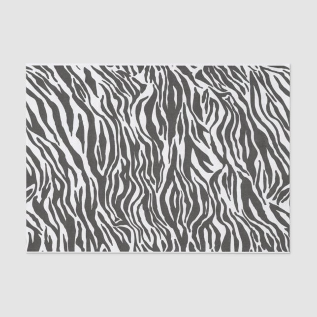 Zebra Muster Tierbild Schwarz-Weiß Streifen Seidenpapier (Vorderseite)