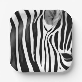Zebra Nahaufnahme Druck Pappteller