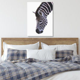 Zebra Nahaufnahme | Schwarz-Weiß-Wildtier-Wandkuns Leinwanddruck