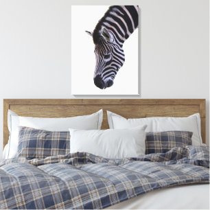Zebra Nahaufnahme   Schwarz-Weiß-Wildtier-Wandkuns Leinwanddruck