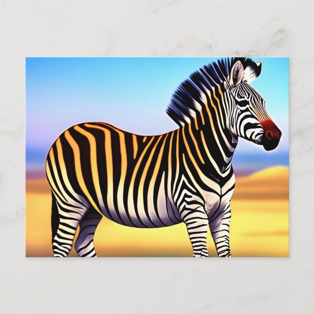 Zebra-Natur Postkarte (Vorderseite)