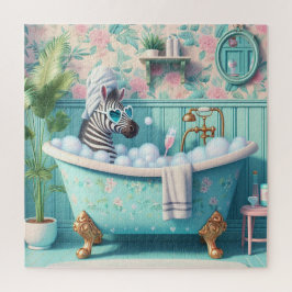 Zebra nimmt einen Bubble Bath