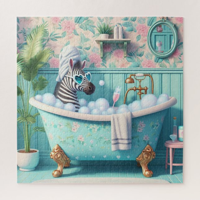 Zebra nimmt einen Bubble Bath (Vertikal)