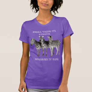 Zebra nimmt seine Streifen überall hin, wo er T -  T-Shirt